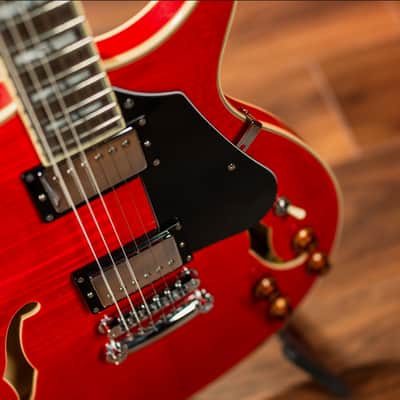 Washburn SH35TR Wing Series Semi Hollow Electric Guitar w/Gigbag, Trans Red image 18