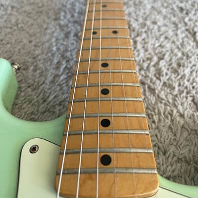 Fender Player Stratocaster 2018 MIM Surf Pearl Green Maple FB Modified Guitar image 7
