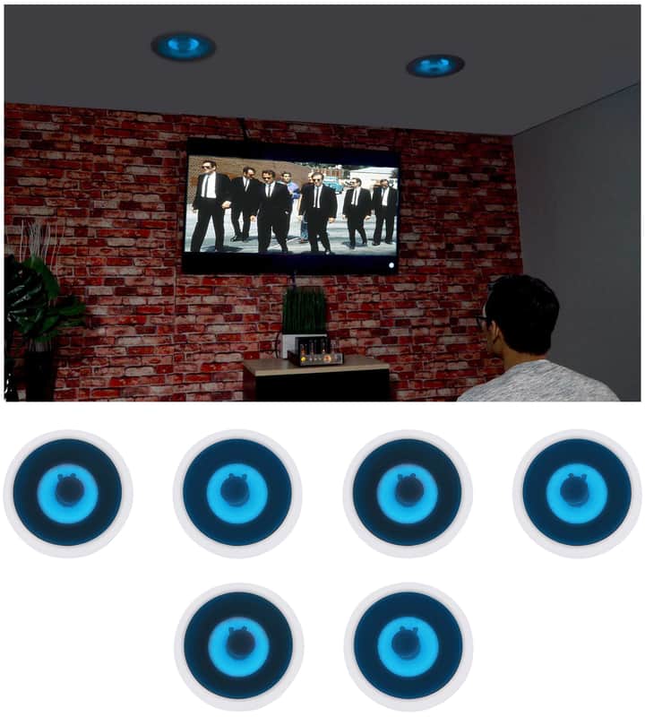 6) Rockville HC65B-LED 6.5" 500 Watt In-Ceiling Home Theater Speakers w/Blue LED image 1