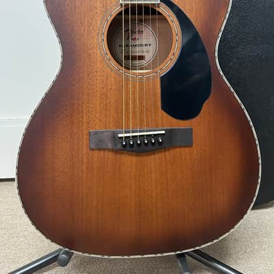 Fender Paramount PO-220E Acoustic Guitar Mahogany w/Electronics - Aged Cognac Burst image 2