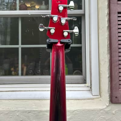 DR Heartfield 5 string bass guitar - Black red burst image 3