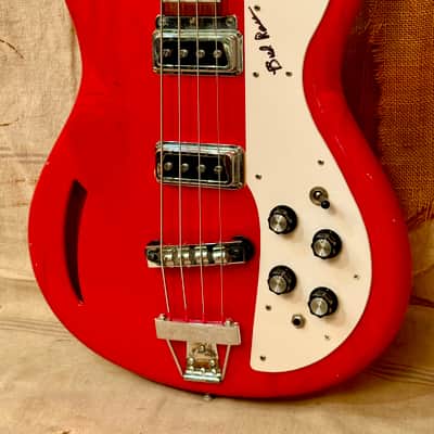 Kustom K-200 Bass Guitar 1968 - Transparent Red image 7