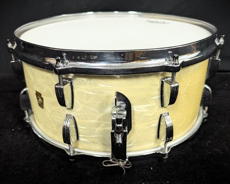Ludwig White Marine Pearl Player's Snare Vintage 1960s image 1