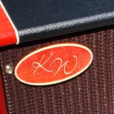 KW Cabs HB-2 - Cherry Red Sapele & Black Tolex 2x12 Guitar Speaker Cabinet image 2