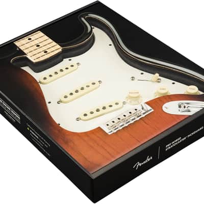 Mint Fender Pre-Wired Strat Pickguard, Custom Shop Fat 50's SSS, Parchment 11 Hole PG image 2