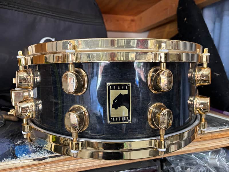 Mapex Black panther 6 1/2 x 14 snare drum with gold hardware image 1