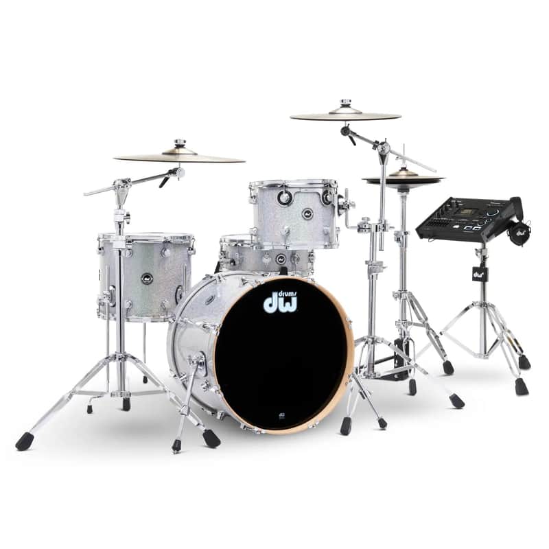 FREE TOM REBATE! - DW DWe 4pc Complete Electronic/Acoustic Drum Set w/Roland V71 Diamond Nebula image 1