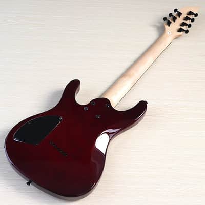 Red Burst Custom 7 String Electric Guitar, Quilted Maple Top Body and Neck image 3