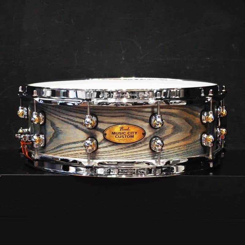 Pearl USED ​​MCCA1450S/C #1011 Music City Custom -USA Solid Ash Shell Snare Drums 14×5 [Hand-rubbed Lightning Blue Finish] image 1