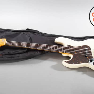 1995 Fender Japan Left-Handed 5-String Jazz Bass Vintage White image 1