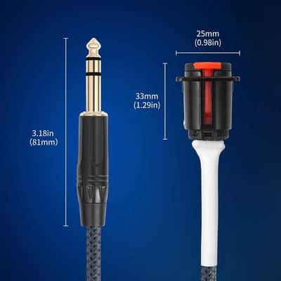 1/4 inch Pass Through Cable, 6.35mm Female Panel Mount to Male Connector Adapter, Mic Feed/Pass Thru Converter for Stage Box, Patch Panel, Floor Box (1/4" D-Type Female to Male 2FT) image 2