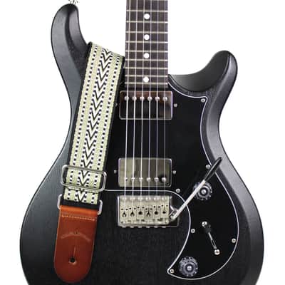 Walker & Williams H-33 Vintage Series Green, Gold, & Black Woven Kaleidoscope Strap With Leather End image 3