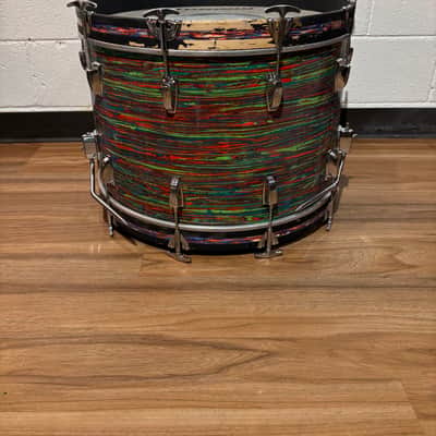 Ludwig No. 983-1 Hollywood Outfit 8x12 / 9x13 / 16x16 / 14x22" Drum Set with Keystone Badges 1968 - Psychedelic Red image 18