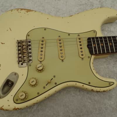 Bravewood Stratocaster S-Type 2020 Olympic White aged Relic image 1