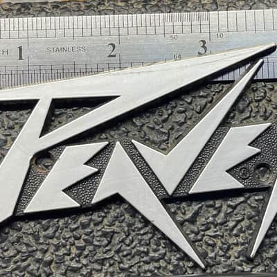 Peavey Logo, Emblem, Badge Amp/Speaker Lightning Bolt logo - Silver and Black image 2
