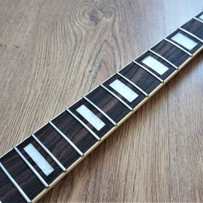 Stratocaster Rosewood and Roasted Flame Maple Guitar Neck 70s Large Headstock  with Pearl Inlays image 1