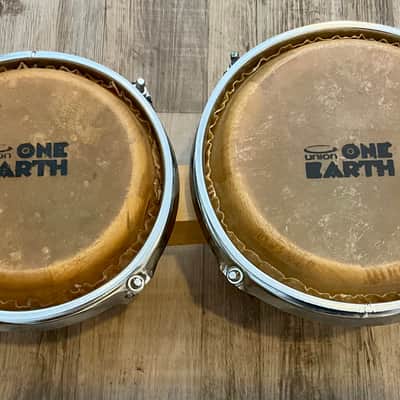Union UB-1 One Earth 2-Tone Wood Bongos 6" & 7" image 2