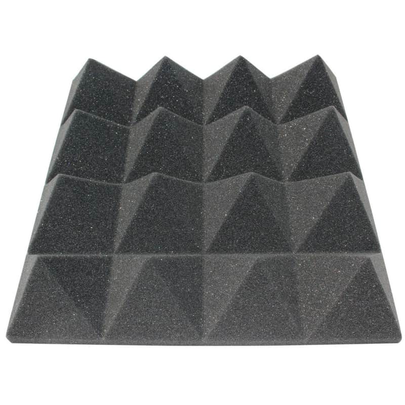 SoundAssured Acoustic Foam Panels - Pyramid Style - 3 Inch Thick - 48 Square Feet - Charcoal Color image 1
