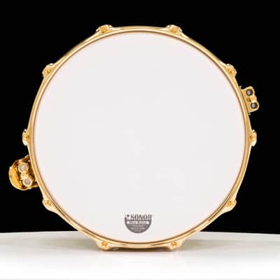 Sonor SQ2 14x6.5 Vintage Maple Snare - Gold Sparkle Lacquer - Gold Hardware image 5
