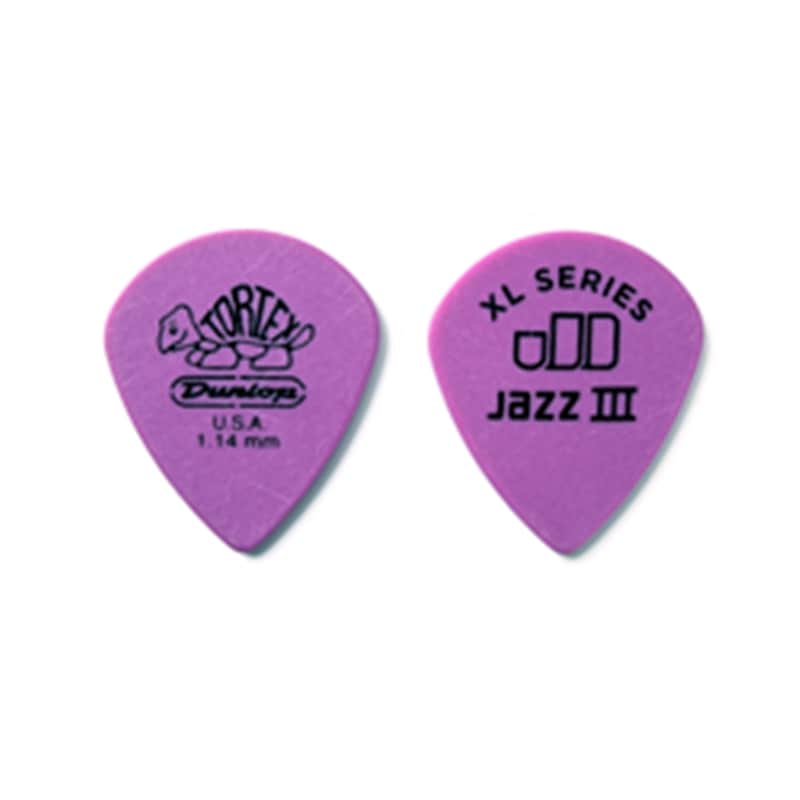 Dunlop 498R114 Tortex Jazz III XL 1.14mm Guitar Picks (72-Pack) image 2