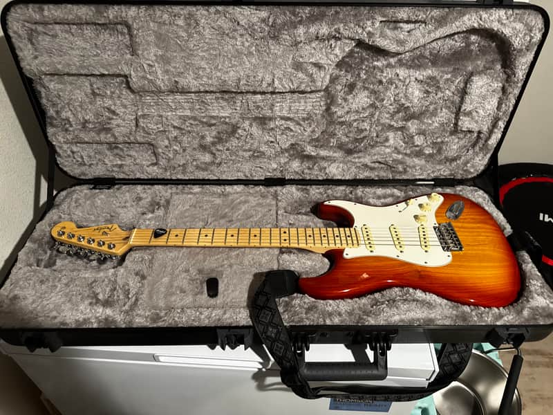 Fender American Professional Stratocaster with Maple Fretboard 2017 - 2019 Sienna Sunburst locking tuners image 1