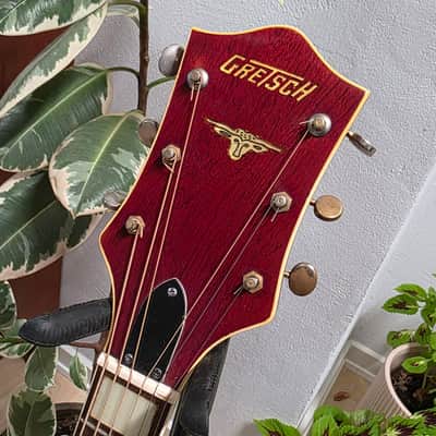 1954 Gretsch 6022 Rancher Jumbo Flat Top Western Orange Early 50s American Vintage 1950's USA G6022 Original Case G Brand Steer Logo Piezo Acoustic-Electric Guitar Spruce Maple Body Country Western Inlays Brazilian Rosewood image 6
