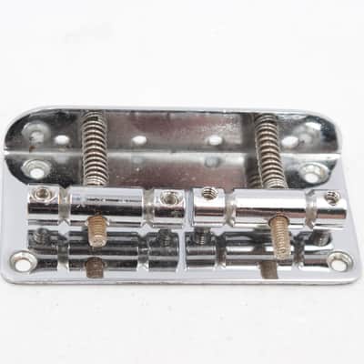 Traditional 2-Saddle 4-String Bass Guitar Bridge - Chrome, Top-Load, '51 P-Bass / Tele Bass Style with Screws image 8