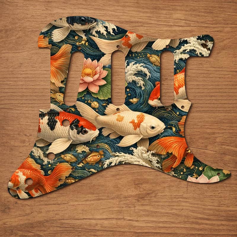 Stratocaster SSS 11 Hole Pickguard USA/Mexico UV Printed Graphics image 1