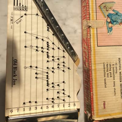 Mego kids VINTAGE Zippy Zither w sheet music & tuning Chart Made in Japan image 3