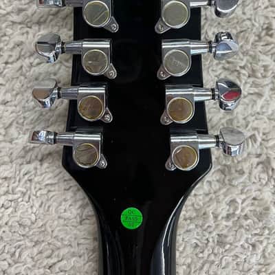 Luna ATHHBG12BLK Athena Semi-Hollow-Body 12 string Electric Guitar, Black image 6