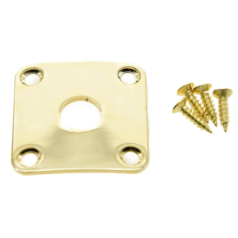Gold Metal Curved Base Bottom Jack Plate Square Jackplate For Usa Lp Les Paul image 1