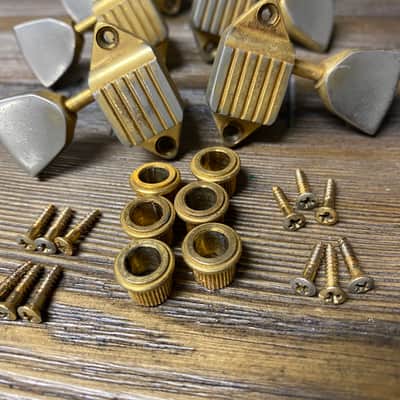 Kluson Waffle back Gibson tuners 1960s Gold aged image 2