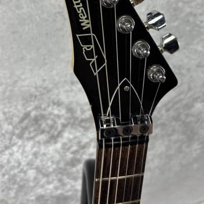 Vintage Westone Spectrum electric guitar with reverse headstock in reverse silverburst(?) image 4