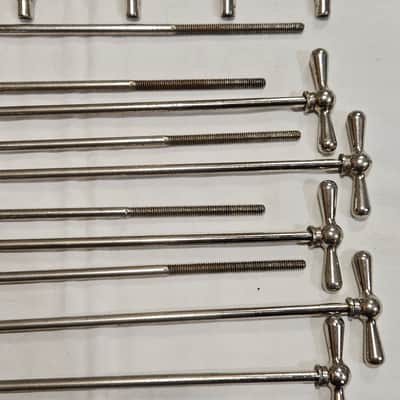 Vintage 1940s-50s WFL Ludwig Bass Drum 10-Lug Single Tension T-Rod Claw Set image 8