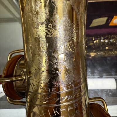 Conn Gold Plated New Wonder II Chu 213xxx Alto Saxophone RARE PORTRAIT ENGRAVING image 5