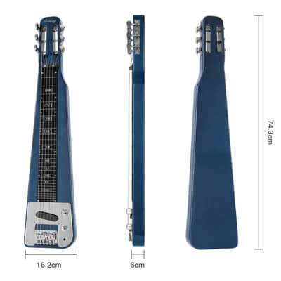 Lap Steel Guitar – Metallic Blue w/ Gig Bag | Single-Coil Pickup image 5