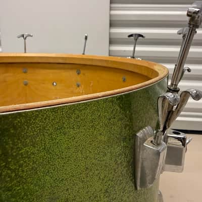 Vintage Ludwig 3-ply 13, 16, 24 - ORIGINAL Green Sparkle drum set image 20