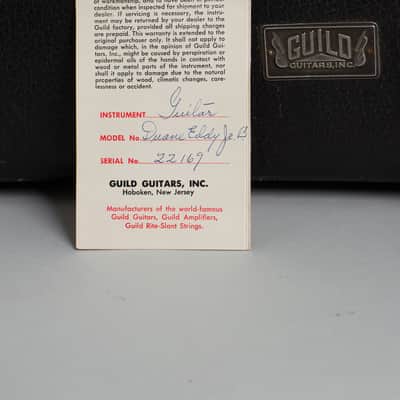 Guild  Duane Eddy Jr B Thinline Hollow Body Electric Guitar (1962), ser. #22169, original black hard shell case. image 12