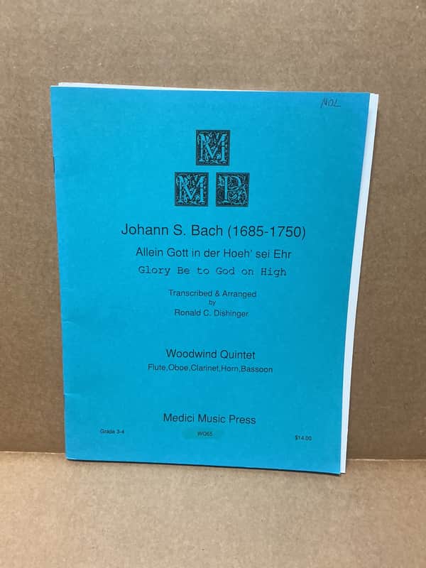 Medici Music Press Glory be to God on High by J.S. Bach Woodwind Quintet image 1