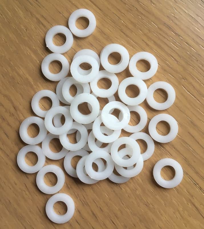 40 x Standard Nylon Tension Bolt Washers for Snare Drums, Toms & Bass Drums image 1