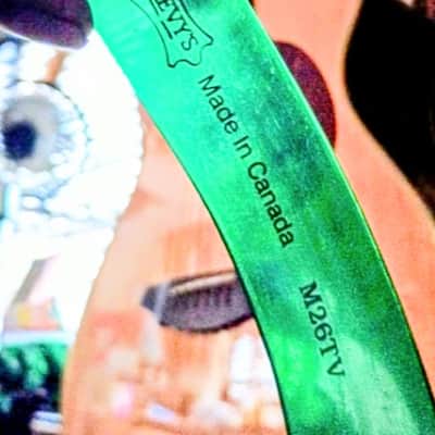 Vintage Levy's  M26TV  1979 -Rare Retro Transparent Emerald Green guitar/bass strap image 2