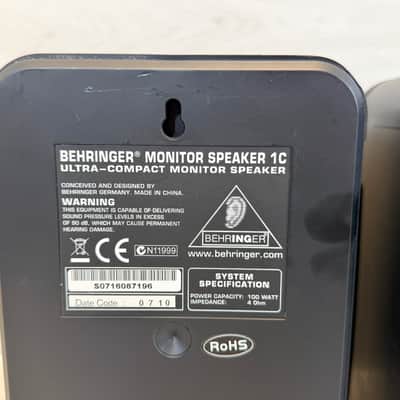 Behringer 1C Ultra-Compact Monitor Speakers Pair – Passive 100W 4Ω - Black Bild 5