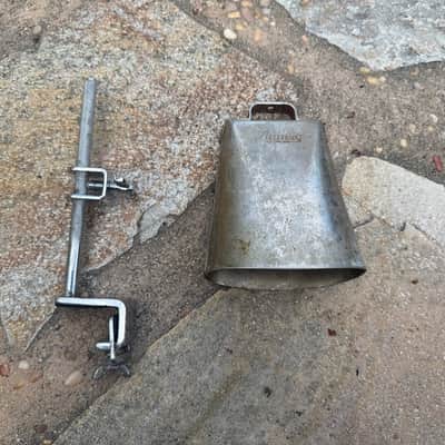 Vintage Ludwig 5" Golden Tone Cowbell with Mount image 1
