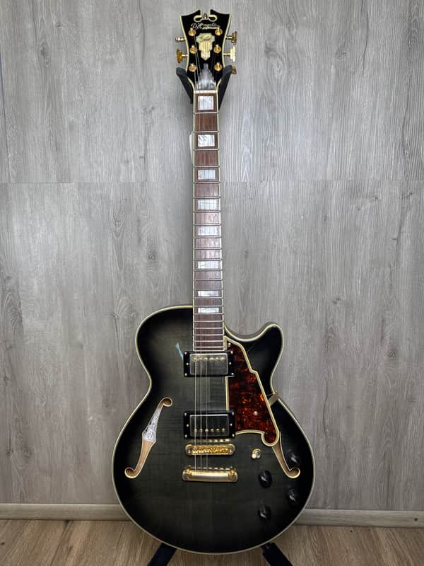 D'Angelico Excel EX-SS Semi-Hollow with Stop-Bar Tailpiece, Gold Hardware 2010s - Grey Black image 1