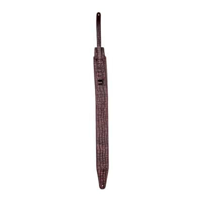 Magma Leathers 2.52" Delux Argentinean Leather Guitar Strap Iguana Brown (07ML02.) image 2