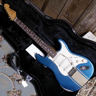 Keith Holland Custom S-ANS #1319 - Ocean Turquoise Metallic Nitro w/ "Z-28" Gold Stripe with Hard Case image 2