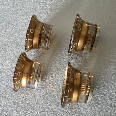 BEAUTIFUL Vintage 60’s 70’s Gold Reflector Knobs Set Les Paul SG Gibson ES Volume Tone image 14