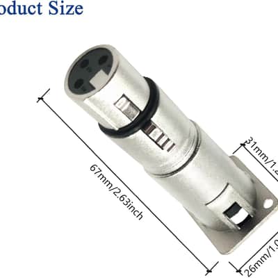 3PIN D Patch Panel Mount XLR Male to XLR Female Feed/Pass Thru Adapter Connector 2pcs image 2