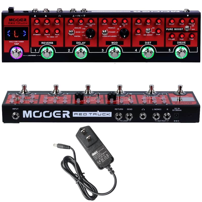 Mooer Red Truck Combined Effect Guitar Pedal Built in Switcher + POWER Supply NEW image 1