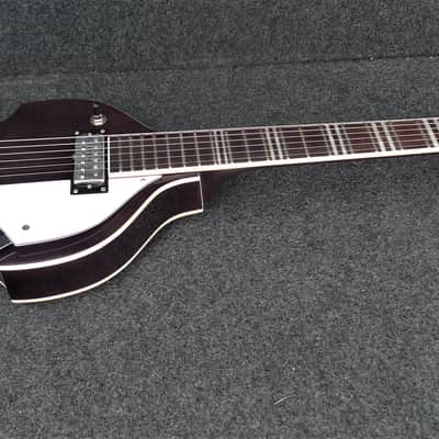 Hofner HI-459 Beatle 6 String Electric Guitar Trans Black Violin Body Shape image 1